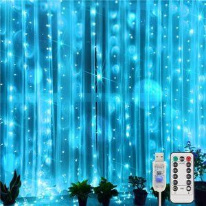Curtain Lights for Bedroom 200Led Hanging String Lights Outdoor Waterproof Fairy